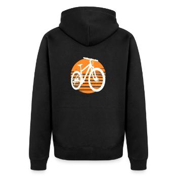 Mountainbike Design für Fahrradfahrer - Unisex Premium Bio Zip Hoodie - Schwarz - Hinten - Nico (187cm)