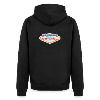 American Las Vegas Design bienvenue à fabuleux - Veste à capuche bio Premium Unisexe - noir - Dos - Nico (187cm)
