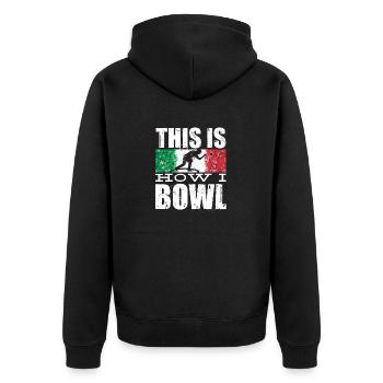 Joueur de pétanque Boules Bocce C’est comme ça que je joue au bowling - Veste à capuche bio Premium Unisexe - noir - Dos - Nico (187cm)