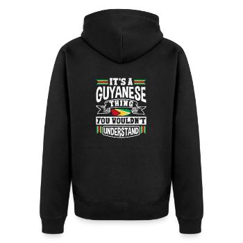 Guyana Guyana Guyana drapeau c’est une chose guyanaise - Veste à capuche bio Premium Unisexe - noir - Dos - Nico (187cm)