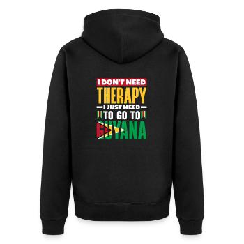 Guyana Guyana Guyana Drapeau Je n’ai pas besoin de thérapie - Veste à capuche bio Premium Unisexe - noir - Dos - Nico (187cm)