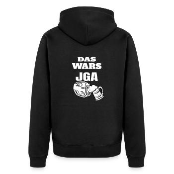 JGA - Unisex Premium Bio Zip Hoodie - Schwarz - Hinten - Nico (187cm)