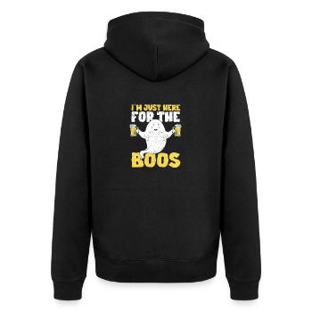 Je suis juste là pour le fantôme d’Halloween Boos - Veste à capuche bio Premium Unisexe - noir - Dos - Nico (187cm)