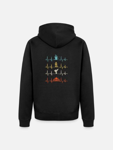 Circus Performer Heartbeat - Unisex Premium Organic Zip Hoodie - black