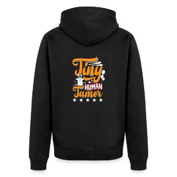 Circus Performer Tiny Human Tamer Funny - Unisex Premium Bio Zip Hoodie - Schwarz - Hinten - Nico (187cm)