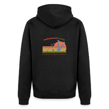 underground passion for detective - Unisex Premium Organic Zip Hoodie - black - Back - Nico (187cm)