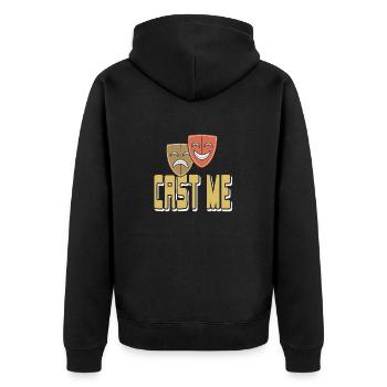 Cast Me Vintage Design For Actors & Actress - Unisex Premium Bio Zip Hoodie - Schwarz - Hinten - Nico (187cm)