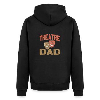 Retro Vintage Theatre Dad Cool Actor T-Shirt - Unisex Premium Organic Zip Hoodie - black - Back - Nico (187cm)