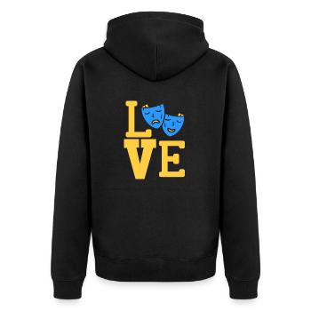 LOVE Awesome Theatre Actor Designs T-Shirt Present - Unisex Premium Organic Zip Hoodie - black - Back - Nico (187cm)