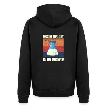 Marine Biology Is The Answer Retro Vintage Present - Unisex Premium Bio Zip Hoodie - Schwarz - Hinten - Nico (187cm)