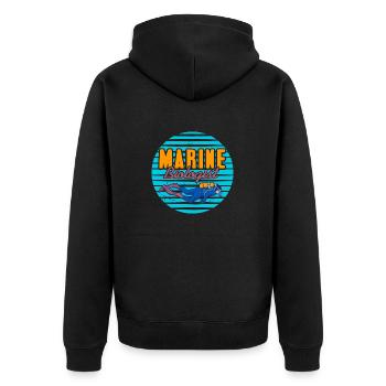 Retro Marine Biologist Awesome Designs Present - Unisex Premium Organic Zip Hoodie - black - Back - Nico (187cm)