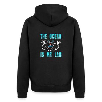 Vintage L’océan est mon biologiste marin de laboratoire - Veste à capuche bio Premium Unisexe - noir - Dos - Nico (187cm)