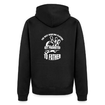 Bowling Cone Gift Bowling Ball Bowler Bowling - Unisex Premium Organic Zip Hoodie - black - Back - Nico (187cm)