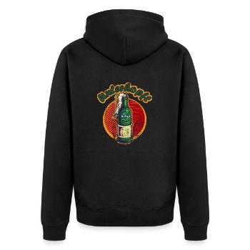 Unterhopft - Lustiges Bier - Unisex Premium Bio Zip Hoodie - Schwarz - Hinten - Nico (187cm)
