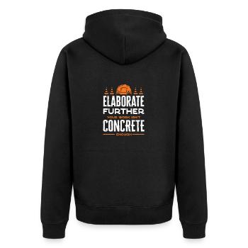 Concrete Finisher Concrete Mixer Elaborate - Unisex Premium Organic Zip Hoodie - black - Back - Nico (187cm)