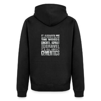 Concrete Finisher Concrete Mixer Its All About - Unisex Premium Bio Zip Hoodie - Schwarz - Hinten - Nico (187cm)