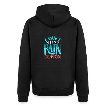 Pool Guy Cleaner Pool Service I Can't Its Rain - Unisex Premium Bio Zip Hoodie - Schwarz - Hinten - Nico (187cm)