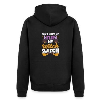Ne me faites pas utiliser mon interrupteur de sorcière - Veste à capuche bio Premium Unisexe - noir - Dos - Nico (187cm)