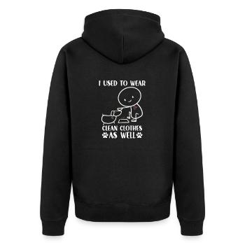 Mignon propriétaire de chien Gift Stick Figure Chiens - Veste à capuche bio Premium Unisexe - noir - Dos - Nico (187cm)