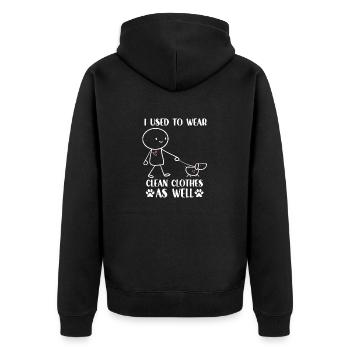 Gassi Spruch für Hundehalter Lustige Hundebesitzer - Unisex Premium Bio Zip Hoodie - Schwarz - Hinten - Nico (187cm)