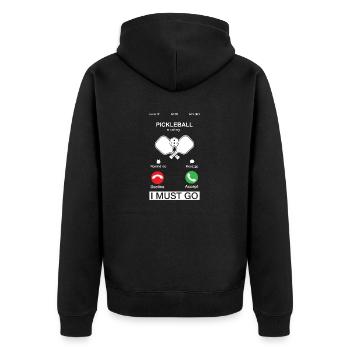 Pickleball appelle et je dois aller drôle de téléphone - Veste à capuche bio Premium Unisexe - noir - Dos - Nico (187cm)