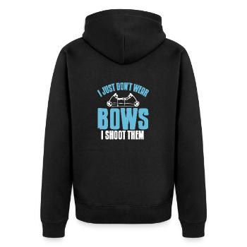 I Just Don't Wear Bows I Shoot Them Fun Archery - Unisex Premium Bio Zip Hoodie - Schwarz - Hinten - Nico (187cm)