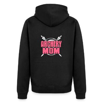 Archery Mom Retro Awesome T-Shirt Present Gift - Unisex Premium Bio Zip Hoodie - Schwarz - Hinten - Nico (187cm)