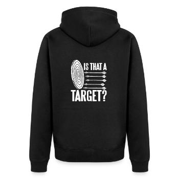 Est-ce une cible? Super T-Shirt de tir à l’arc drôle - Veste à capuche bio Premium Unisexe - noir - Dos - Nico (187cm)