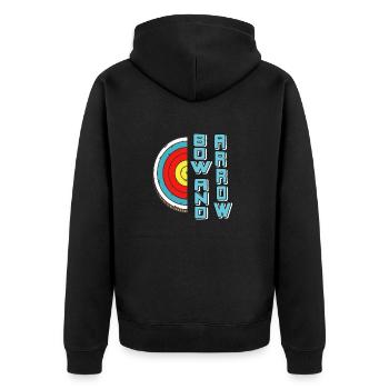 Bow And Arrow Awesome Retro Vintage Archery - Unisex Premium Bio Zip Hoodie - Schwarz - Hinten - Nico (187cm)