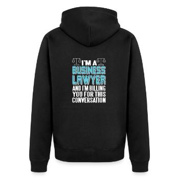 Je suis un avocat d’affaires Cool Drôle T-Shirt Cadeau - Veste à capuche bio Premium Unisexe - noir - Dos - Nico (187cm)