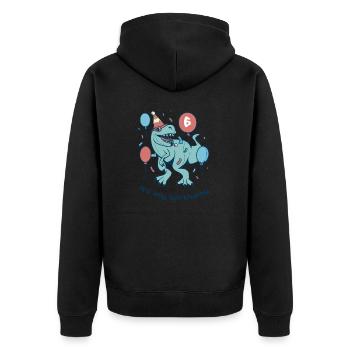 C’est mon anniversaire Dino - Veste à capuche bio Premium Unisexe - noir - Dos - Nico (187cm)
