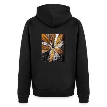 flower - Unisex Premium Organic Zip Hoodie - black - Back - Nico (187cm)