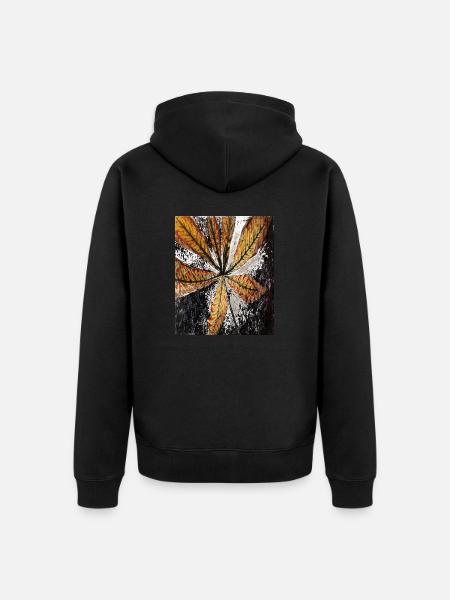 flower - Unisex Premium Organic Zip Hoodie - black