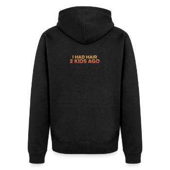 I Had Hair 2 Kids Ago Funny Bald Guy Bald Head - Unisex Premium Organic Zip Hoodie - black - Back - Nico (187cm)