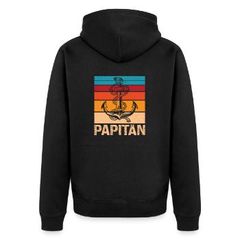 Herren Papitän Papa und Kapitän Lustiges Vintage - Veste à capuche bio Premium Unisexe - noir - Dos - Nico (187cm)