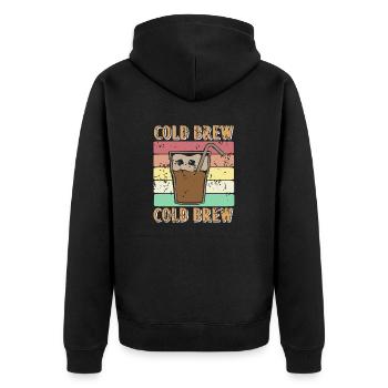 Super COLD BREW Retro Vintage Designs T-Shirt - Veste à capuche bio Premium Unisexe - noir - Dos - Nico (187cm)