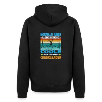 Normale Jungs Hausaufgaben coole sind Cheerleader - Unisex Premium Bio Zip Hoodie - Schwarz - Hinten - Nico (187cm)