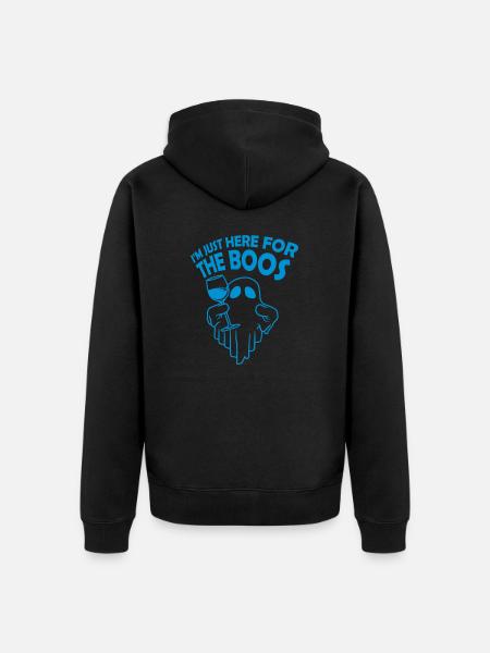 Here for the boos - Unisex Premium Organic Zip Hoodie - black