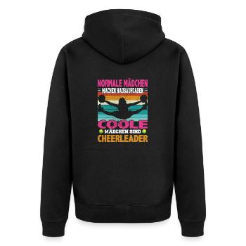 Normale Mädchen machen Hausaufgaben coole sind - Unisex Premium Bio Zip Hoodie - Schwarz - Hinten - Nico (187cm)