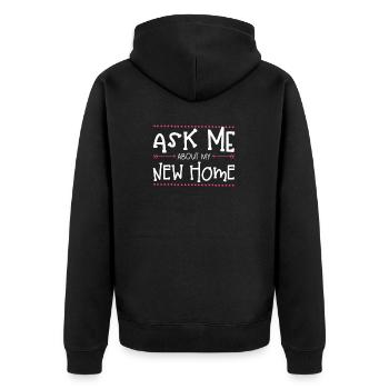 Posez-moi des questions sur ma nouvelle maison - Veste à capuche bio Premium Unisexe - noir - Dos - Nico (187cm)
