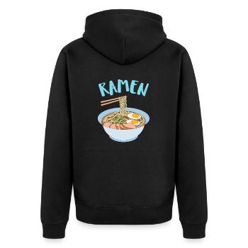Ramen Japon Pâtes Kawaii - Veste à capuche bio Premium Unisexe - noir - Dos - Nico (187cm)