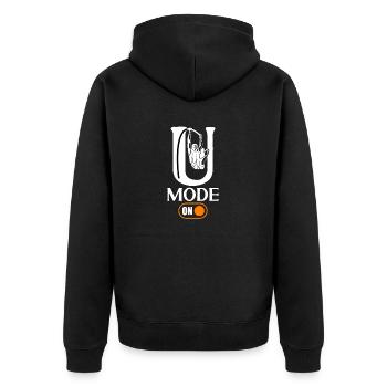 Mode U sur un saut à la perche amusant - Veste à capuche bio Premium Unisexe - noir - Dos - Nico (187cm)