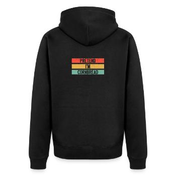 Pretend I'm Cornbread Fun Thanksgiving Sleep - Unisex Premium Organic Zip Hoodie - black - Back - Nico (187cm)
