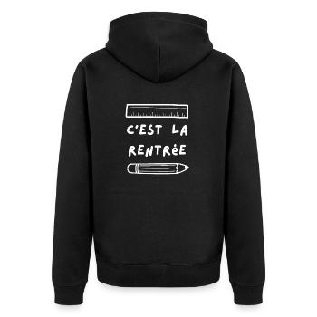 C est la rentrée règle et crayon - Veste à capuche bio Premium Unisexe - noir - Dos - Nico (187cm)
