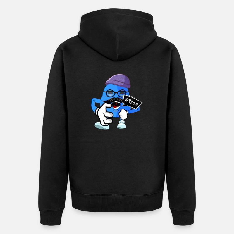 Monstre comique mignon en colère - Veste à capuche bio Premium Unisexe - noir