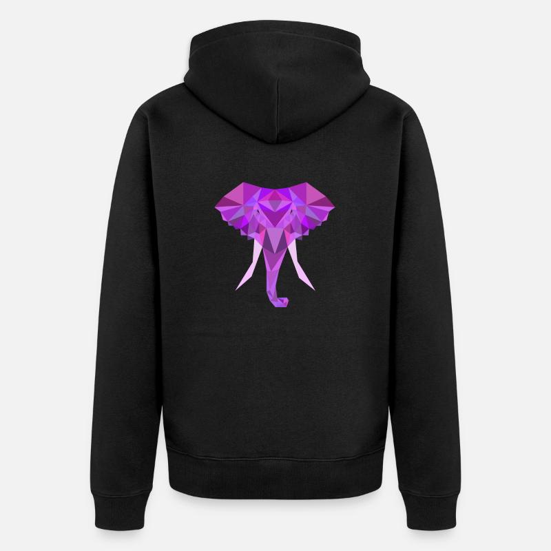 Polygone Poly Bas Éléphant - Veste à capuche bio Premium Unisexe - noir