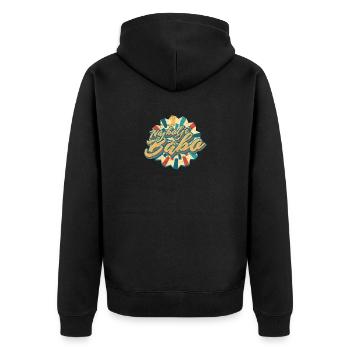 Balkan Spruch Najbolji Babo Geschenkidee - Unisex Premium Bio Zip Hoodie - Schwarz - Hinten - Nico (187cm)