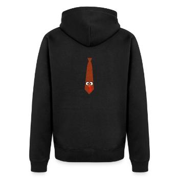 Turkey Tie Funny Thanksgiving Turkeys - Unisex Premium Organic Zip Hoodie - black - Back - Nico (187cm)