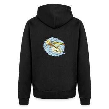 Hobby pilot motive for pilots & air traffic - Unisex Premium Organic Zip Hoodie - black - Back - Nico (187cm)