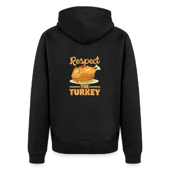 Lustige gekochte Truthähne Thanksgiving Day - Unisex Premium Bio Zip Hoodie - Schwarz - Hinten - Nico (187cm)